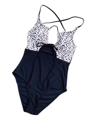 Black and White Women's One-Piece Swimsuit