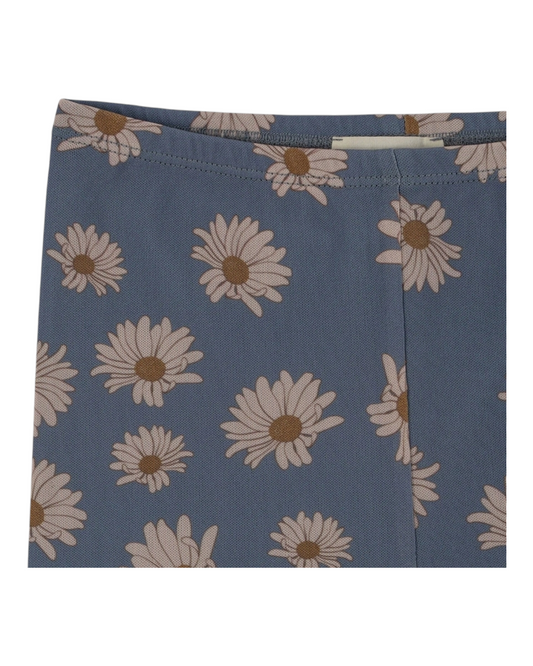 Blue Mesh Pants with Daisy Pattern