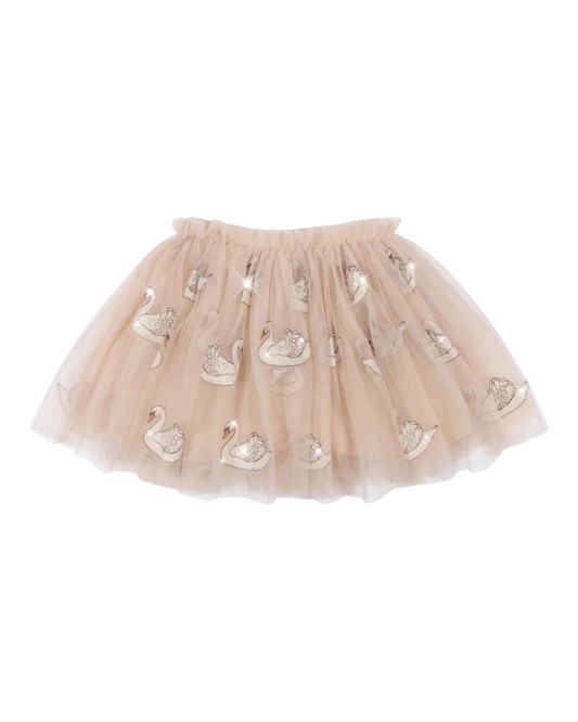 Brown Tulle Skirt with Sequins