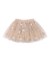Brown Tulle Skirt with Sequins