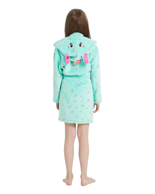 Girls Soft Hooded Unicorn Bathrobe