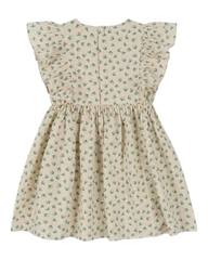 White sleeve-less dress with mini floral patterns