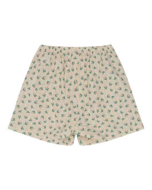 Shorts with Green Floral Patterns