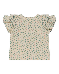 Shirt with Green Floral Patterns