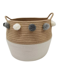 Storage Basket with Pom-Poms