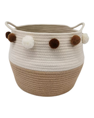 Storage Basket with Pom-Poms