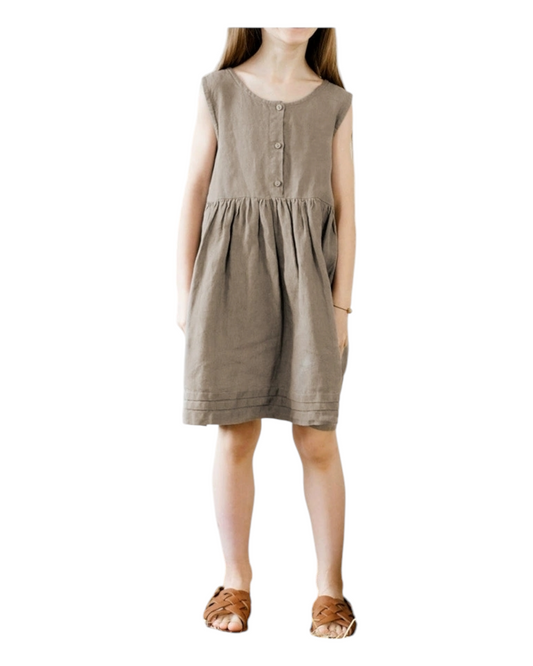 Sleeveless Dress with Buttons