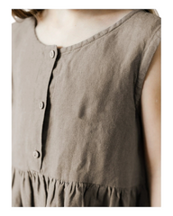 Sleeveless Dress with Buttons