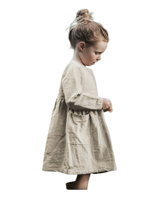Long-Sleeved Dress with Pockets