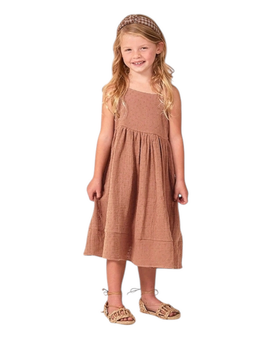 Mid-Length Textured Dress with Bow