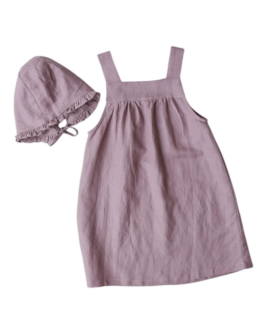 Girls Dress and Bonnet Hat Set
