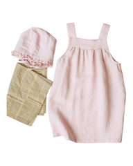 Girls Dress and Bonnet Hat Set