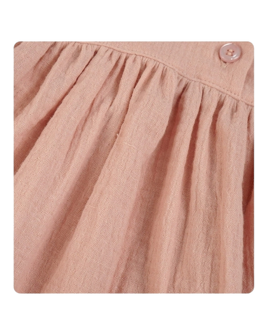 Sleeveless Knee-Length Pink Cotton Dress