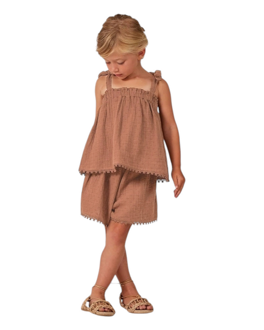 Two-Piece Cotton Set with Trim
