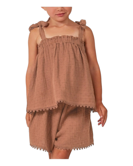 Two-Piece Cotton Set with Trim