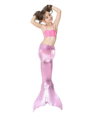 Three-Piece Pink Mermaid Swimwear