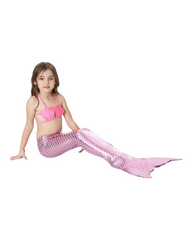 Three-Piece Pink Mermaid Swimwear