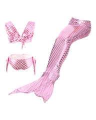 Three-Piece Pink Mermaid Swimwear