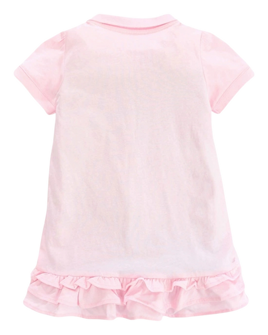 Pink Polo Dress with Ruffles