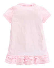 Pink Polo Dress with Ruffles