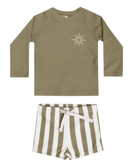 Two-Piece Swim Top and Shorts Set
