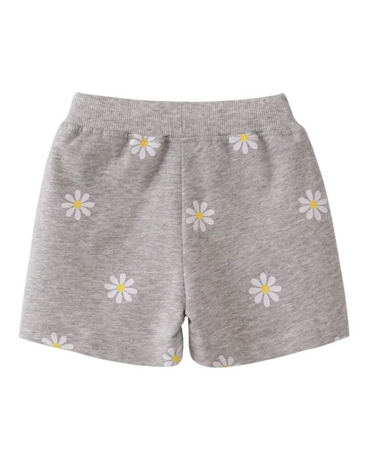 Grey Shorts with Daisy Pattern