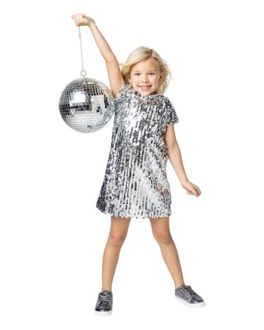 Silver Disco Sparkle Dress