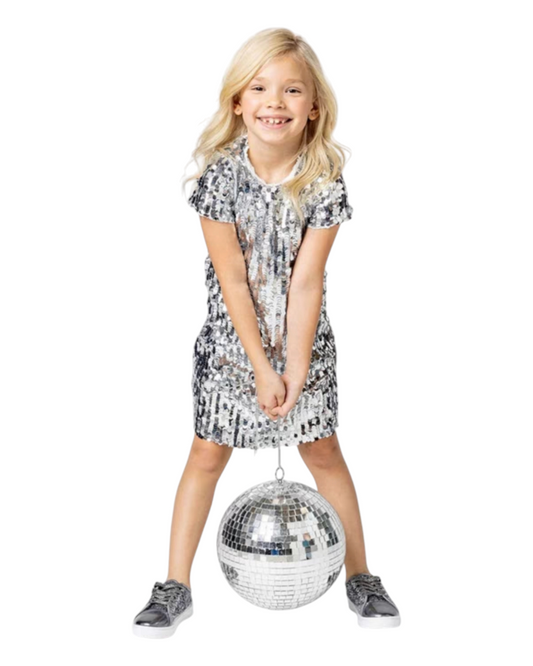 Silver Disco Sparkle Dress