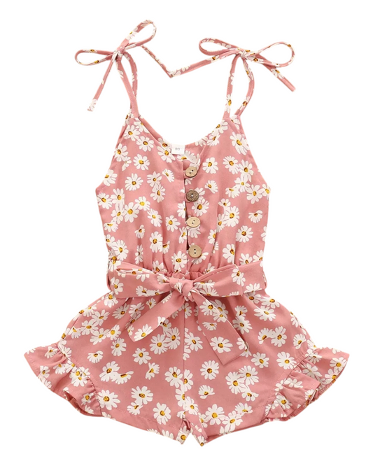 Summer Button-Up Romper with Bows
