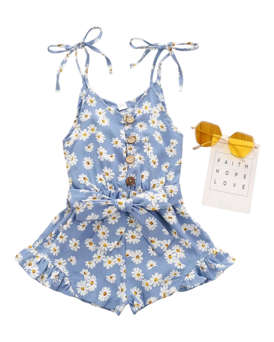 Summer Button-Up Romper with Bows