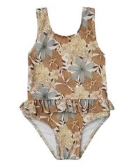One-Piece Golden Floral Bloom Swimsuit