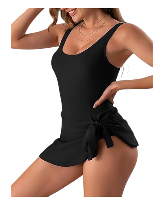One-Piece Swimsuit with Mini Swim Skirt