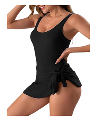 One-Piece Swimsuit with Mini Swim Skirt