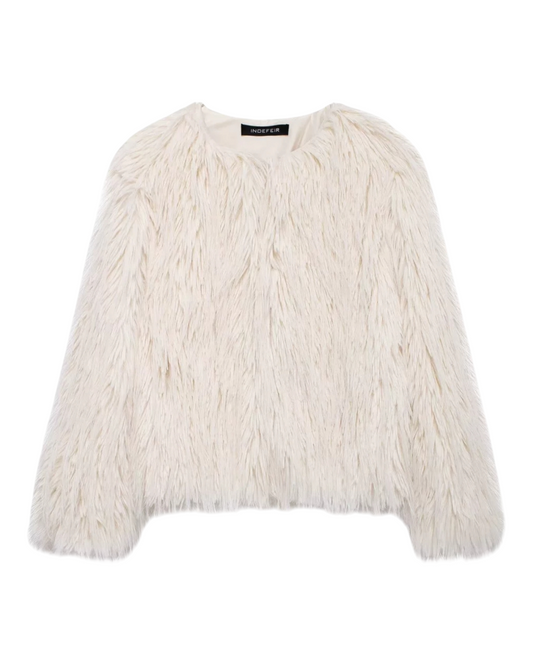 Fluffy White Long-Sleeved Jumper
