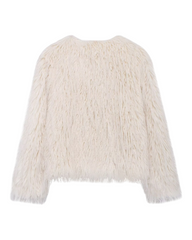 Fluffy White Long-Sleeved Jumper