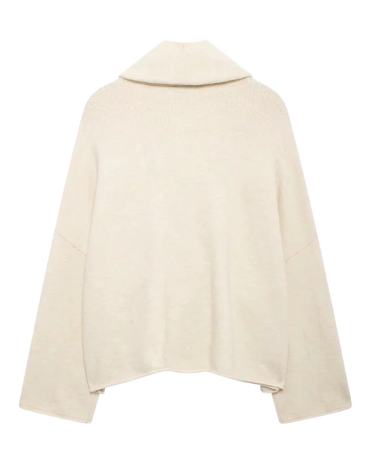 Soft White Long-Sleeved Cardigan