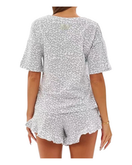 Grey Leopard Patterned Outfit Set