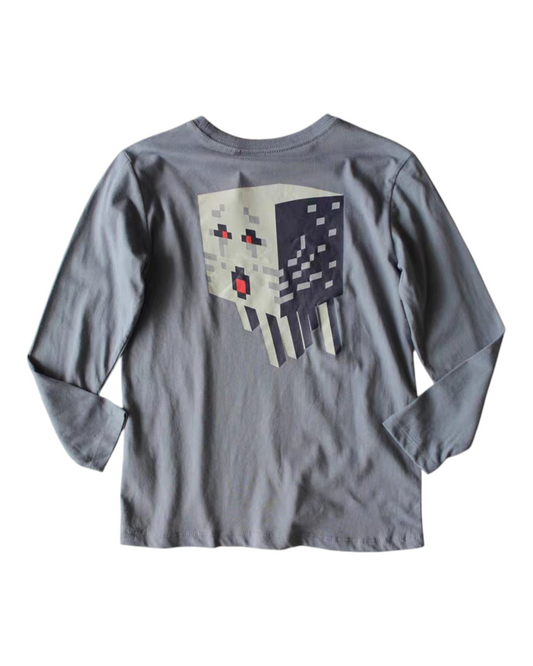 Grey long sleeve Minecraft ghast top