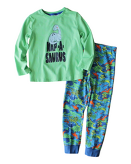 Long-Sleeved Boy's Animal Patterned Pyjama Set