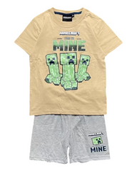 Yellow Time To Mine Creeper Pyjama Set