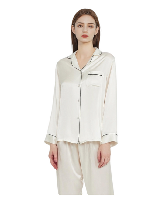 Long-Sleeved Silk Pyjama Set