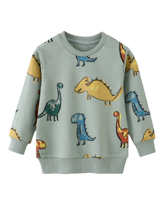 Light green multi coloured Dino sweatshirt