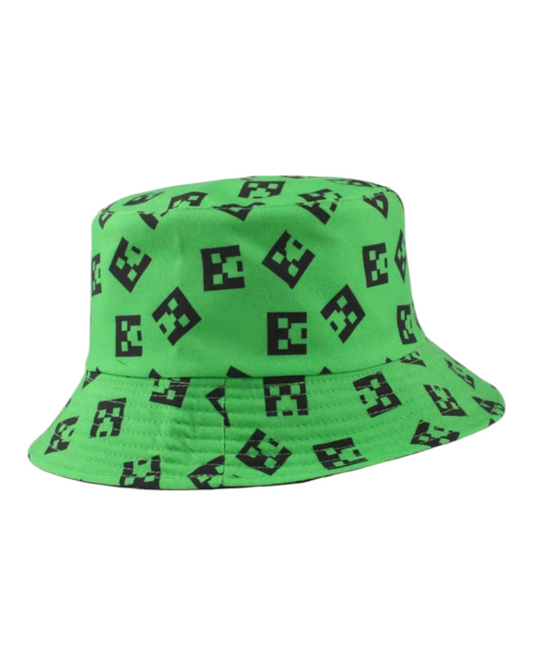 Minecraft Bucket Hat with Creeper Pattern