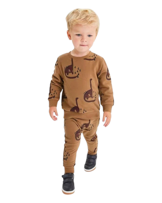 Orange Dino Sweater Set
