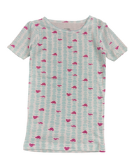 Blue Stripy PJ set with little pink turtles