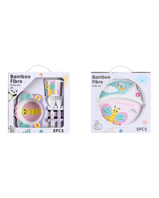 Five-Piece Kids' Animal Tableware Set