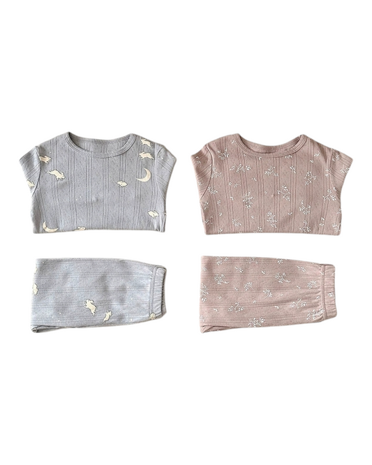 Long-Sleeved Cotton  Soft Patterned Pyjama Set