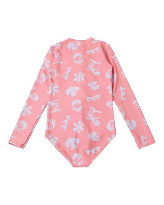 Pink Long Sleeve Swimsuit