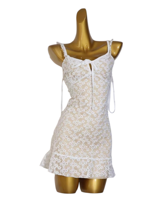 White Lace Floral Dress