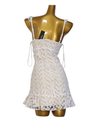 White Lace Floral Dress